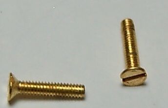 25 countersunk m.Schlitz M1,2x6 MS DIN 963, brass