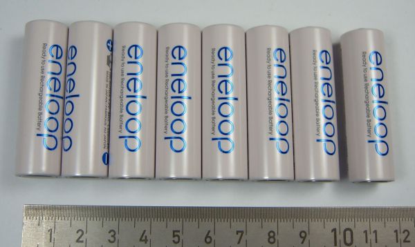 8 battery single cell, SANYO Eneloop 2000mAh without solder tail,