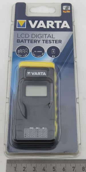 Comprobador de batería, Varta, digital, pantalla LCD. Probar