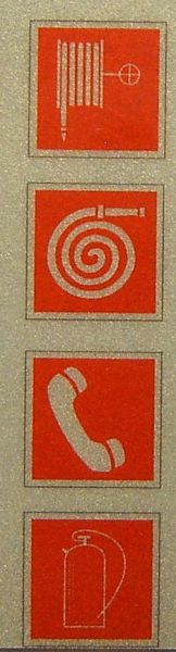 D'extinction d'incendie Icons Set 12x12mm 4 échelle symboles correspondant
