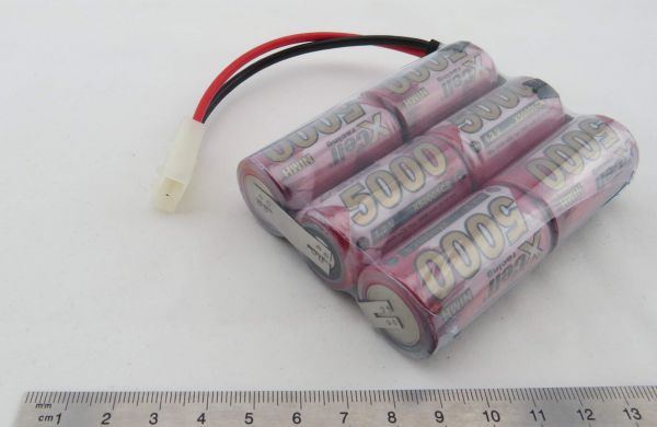 1x battery pack with SUB-C cells 7,2V, 6 cells 5000mAh with T