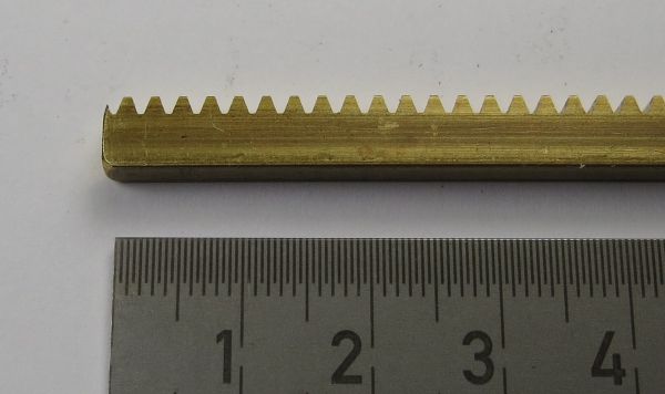 1 Messing-Zahnstange Ms58, Modul 1,0 Zahnbreite 10mm Höhe