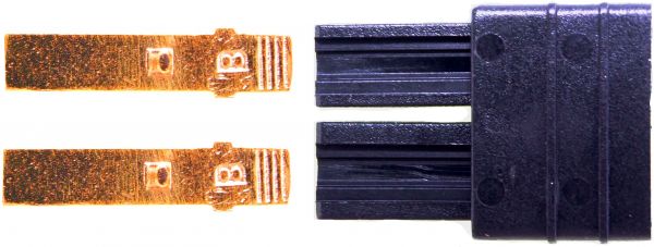 Traxxas gold connectors, loose. 1 piece. 2 pin