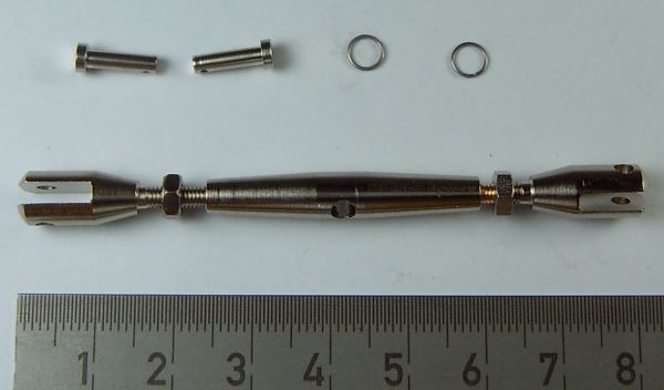 1 turnbuckle 35mm M3 MS plated fork with bolt