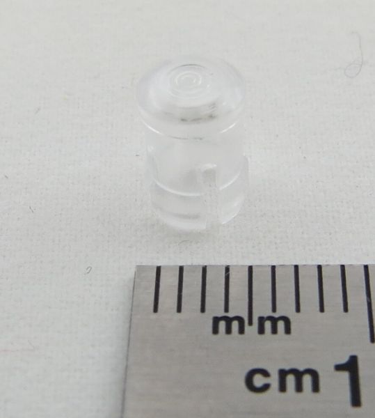 1x LED lens for 3mm LED. Low, clear, round head about 4,8