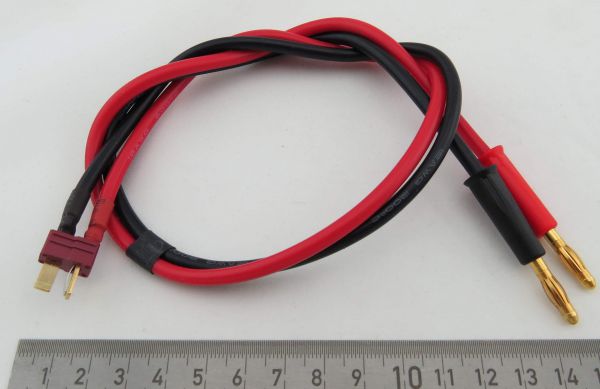 Charging cable Banana plug / T-connector approx. 50cm SILICONE CABLE