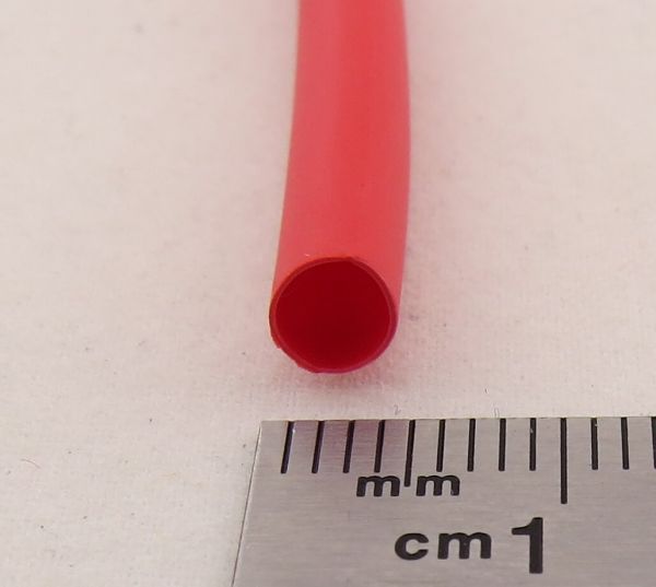 m shrink tubing, red, before 4,8mm after 2,4mm, rate 2: 1, met
