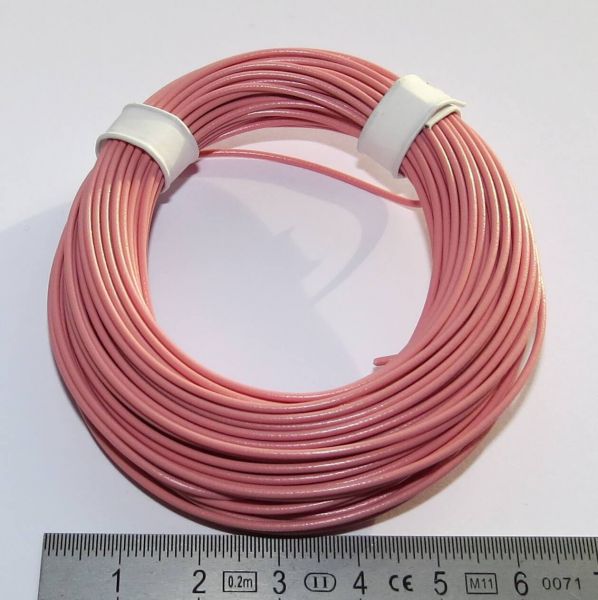 PVC-Litze, 0,14 qmm, rosa, 10m-Ring