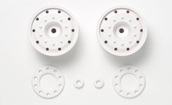 Tamiya truck wheel wide front white, for driving axle