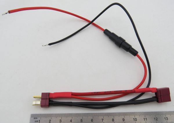 1x Y-kabel z uchwytem bezpiecznika do podłączenia do akumulatora i Fa
