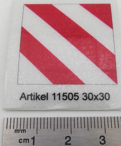1 piece warning sign OVERWRITE, reflex. Lace corners, about 3