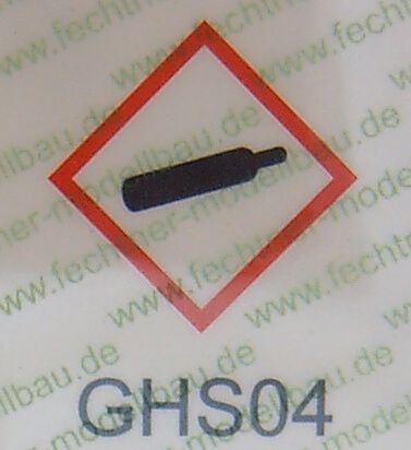gedruckte Gefahrgutzettel (WDC-Maßstab) GHS04 laut