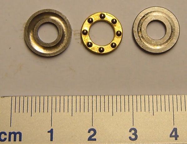 1 Miniatur-Axialkugellager d5-D12-B4 1-B 5, mit Laufnute,