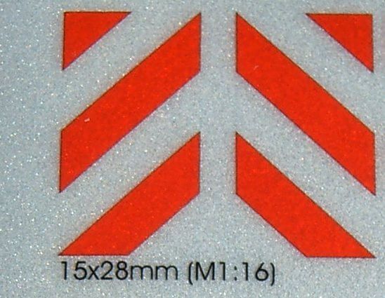 printed Foliendecal reflex foil W-2 45 ° bevel