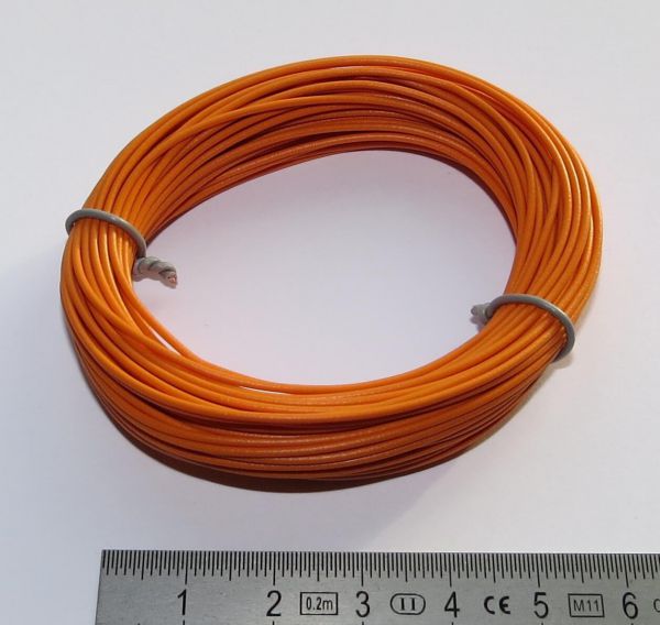 PVC vlecht, 0,14 qmm, oranje, 10m Ring