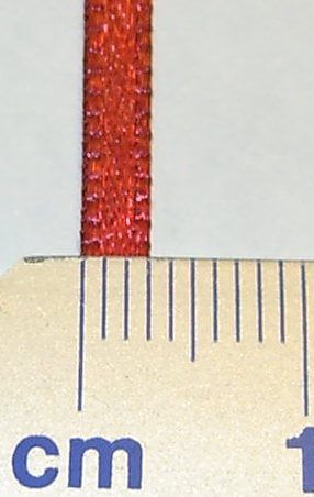 Sjorband (textiel) over 3mm breed 50cm lang, donker rood, voor