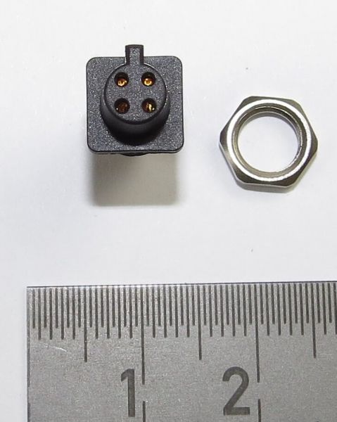 1 St. 4-polige Miniatur-Steckverbindung. Einbau-Dose