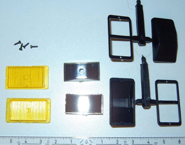 1 fog lamp set rectangular, with bracket with yellow