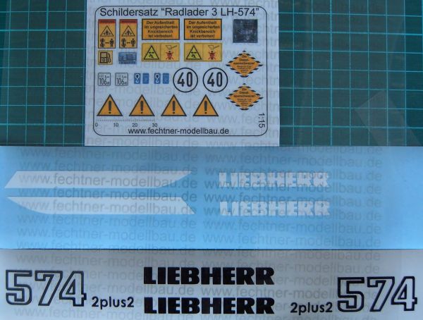 Labelling set for wheel loaders 574 2plus2 -from black and
