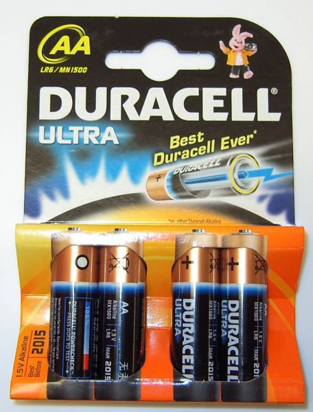 1,5 Volt Duracall Mignon-Batterien AA, 4er-Blister, LR06,
