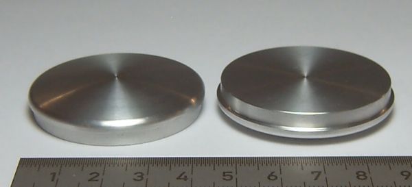 1 paar cap (caps), aluminium. Vaste stof. 45mm