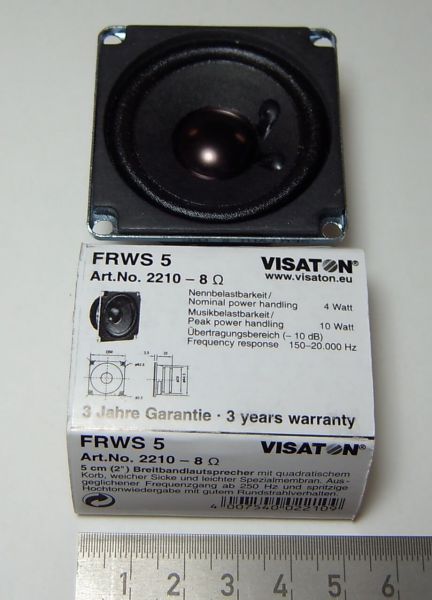 1x Mini-Lautsprecher Visaton 8 Ohm für 12V-Betrieb. 50 x