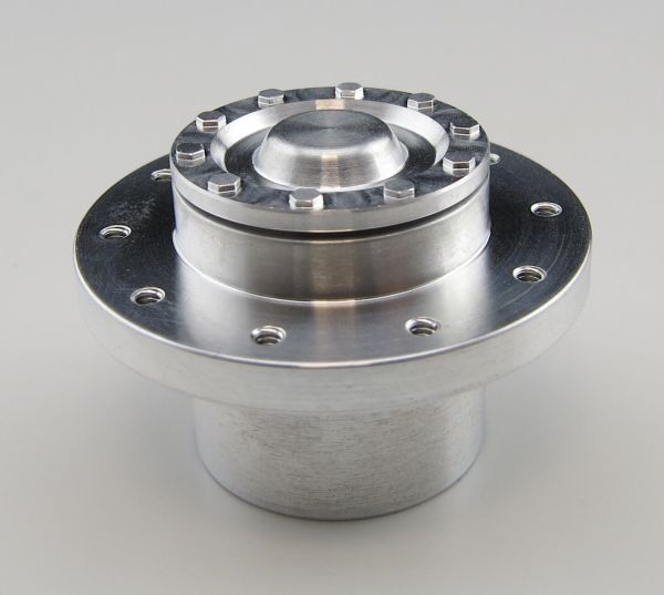 Aluminum hub suitable for driven steering axles with SW12 6-ka