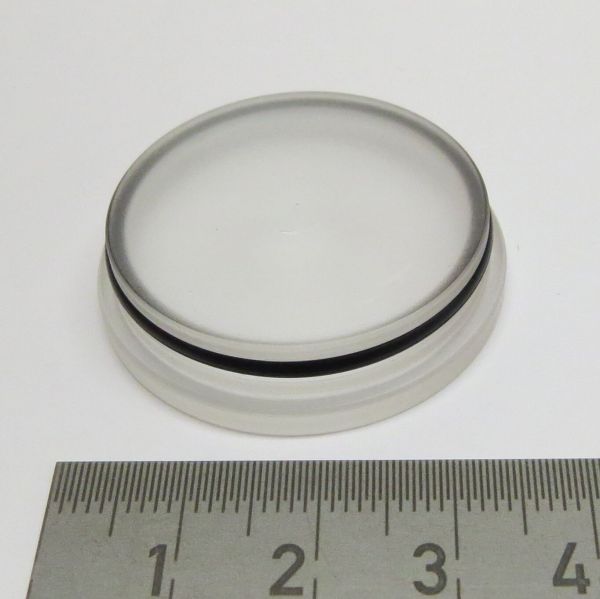 1x PVC tank deksel 35mm, transparant, met O-ring. voor