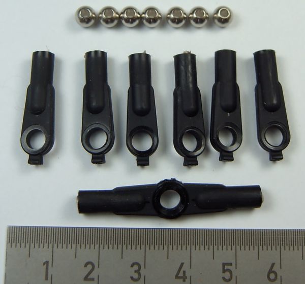 1 plastic ball head Set M2. For direct screwing