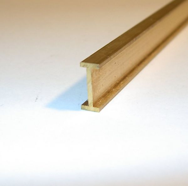 Latón I-perfil 12,0x5,0 mm, 1m largo, espesor del material