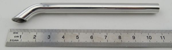 1x tailpipe, aluminum, polished, with end curvature. 8mm Au