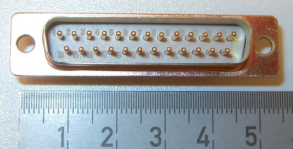 25poliger plug, solder joint, 2-row SUB-D, 1 piece