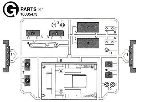 1 injection kit of parts G-parts, black. For various Mo