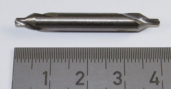 1 center drill HSS 60 ° 2,0mm. Top with countersink angle 60 °