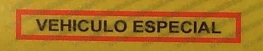 Sticker REFLEX waarschuwing "VEHICULO E" van