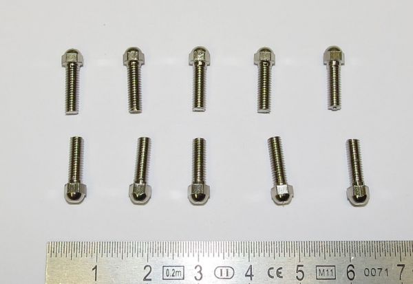 Capscrews M3x10mm plated. 10 piece. Wrench width