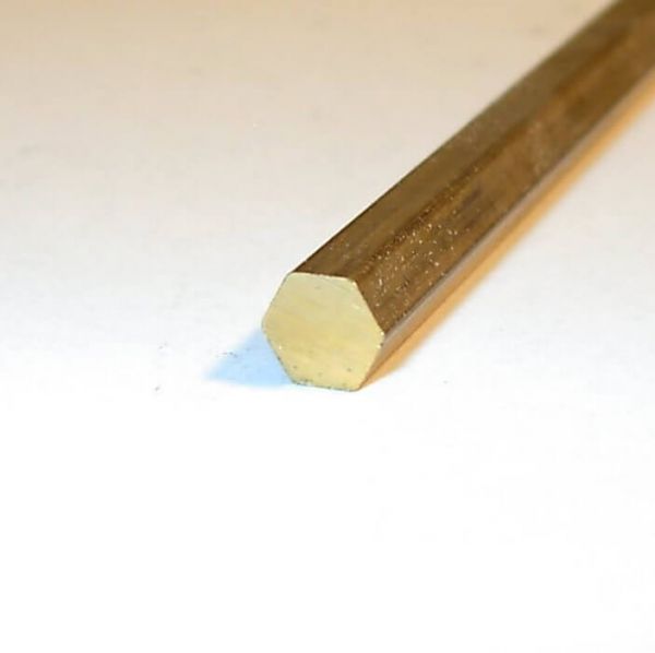 Sechskant-Messing SW 2 mm, 1m lang Bohr- und Drehqualität