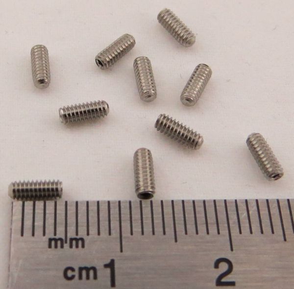 Grub screw M2x5 DIN913, A2, stainless steel. 10 piece.