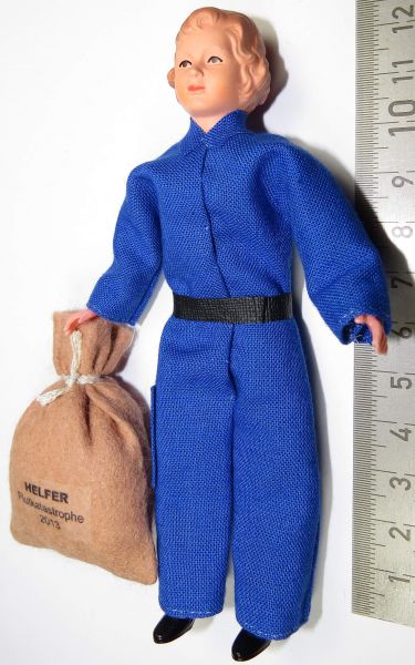 1 Flexibele Doll VROUW ca. 13cm lang helemaal blauw