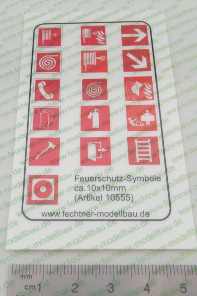Feuerlösch-Symbole-Set je ca. 10x10mm, 16 Symbole, passend