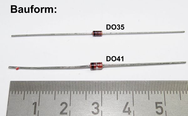 1x Zener diode, Axial Leaded, 4,3V 1,3W zener diode. Shape