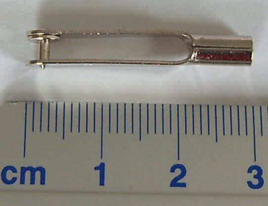 1 spring steel clevis V, 3,0mm thread