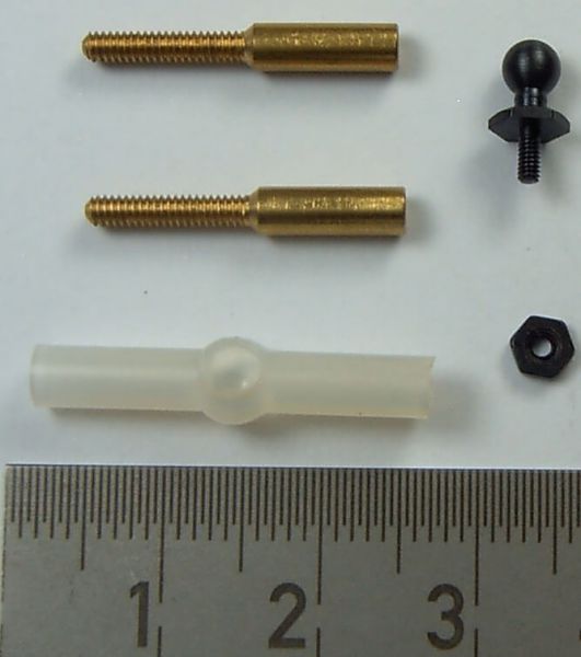 1 plastic double ball head M2. For direct screwing