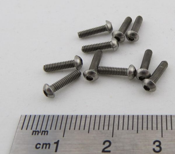 Round Head Screws with indoor 6kant M2x8 VA / Niro southwest 1,3mm