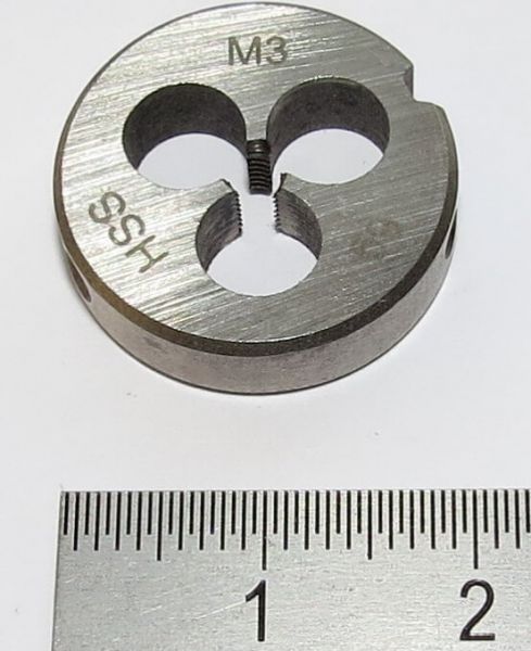 1x Dies DIN 223B HSS M3. 20mm buitendiameter