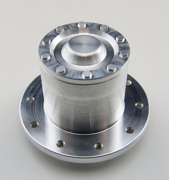 Rear hub with lid, aluminum, PCD 25mm, 10x