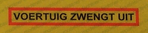 Aufkleber REFLEX-Warnschild "VOERTUIG Z" aus