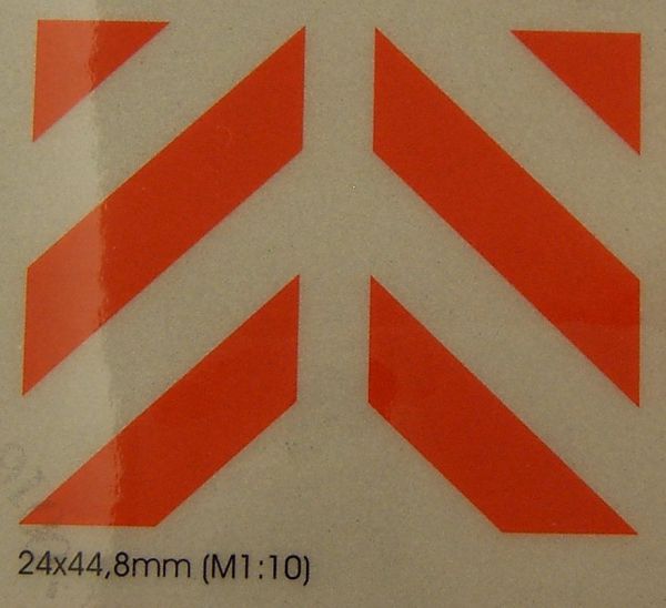 gedrucktes Foliendecal Reflex-Folie W-2 45°-Schräge
