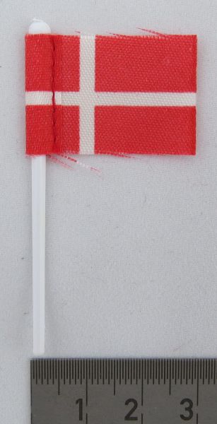 1x Landesflagge DÄNEMARK, aus Stoff, mit Flaggenstock