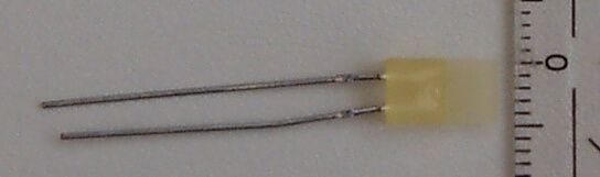 1x LED geel (Vorm rechthoek 1,0 x 5mm) 2-2,5V, 15mA